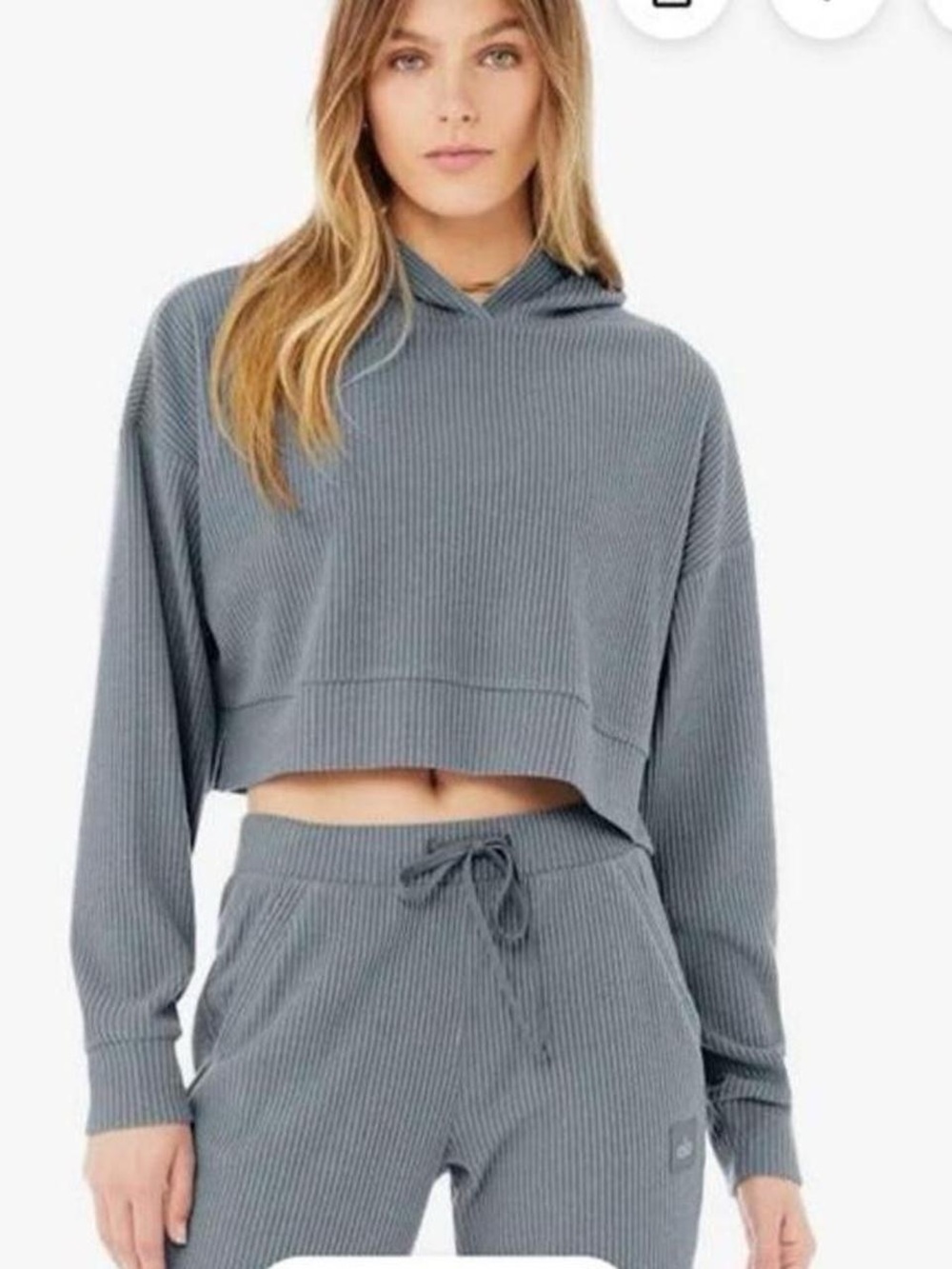 Alo Yoga โMuse Hoodieโ in Steel Gray
